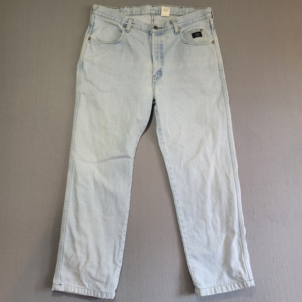 Harley-Davidson Mens Traditional Fit Light Wash Blue Denim‎ Jeans 36x30 A6319